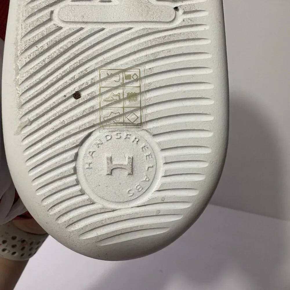 Kizik Kids’ Athens Red Alert Slip-On Sneakers Hands-Free No-Tie - White Shoes 5Y